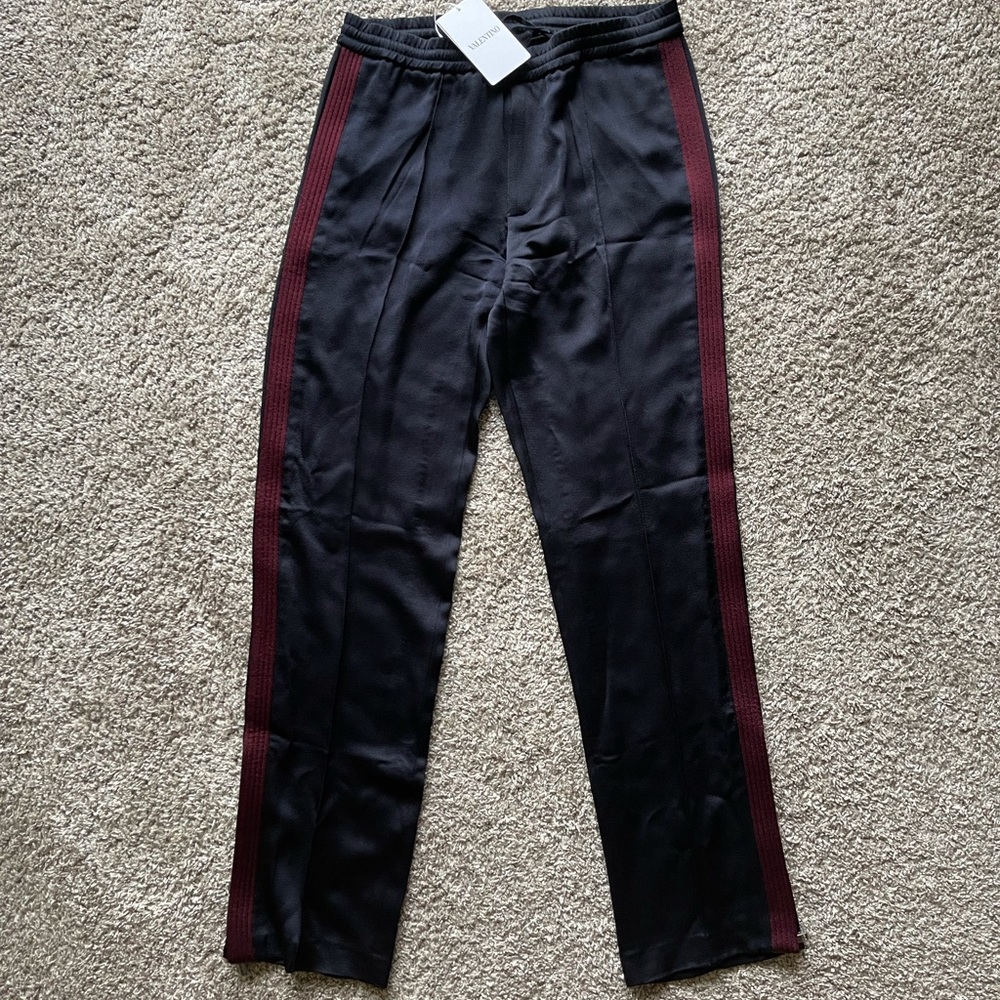 Valentino Stripe Pull-On Pants